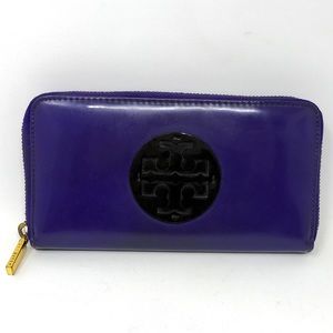 PRE-LOVED Tory Burch Patent Leather Zip Continental Wallet, OS - Jupiter Purple